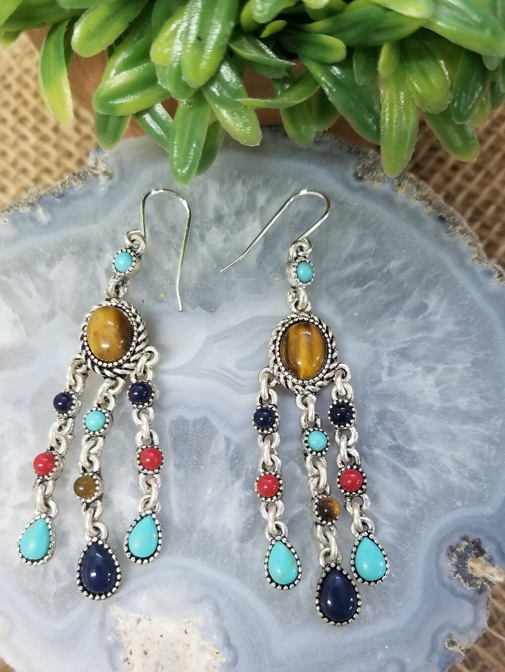 Multi Colored Boho Chandelier Earrings
